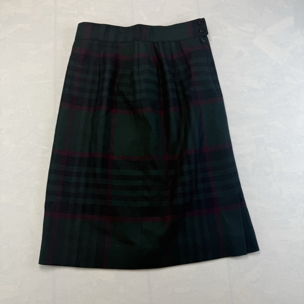 Vintage Jones New York Wool Plaid Skirt USA Made Womens 12 Midi